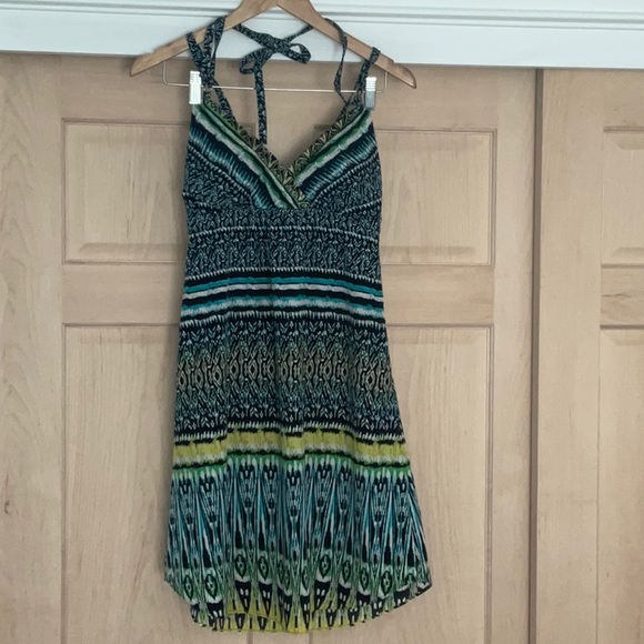 Athleta Marbella Blue-and-Yellow Dress, EUC - Picture 2 of 13